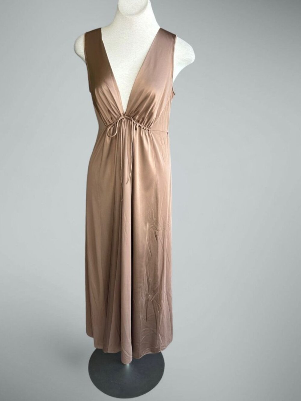 Vanity Fair Vintage Grecian Goddess Mocha Brown Nightgown Size 36